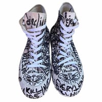 Image 6 of 1 of 1 size US8 EUR 39 hand drawn hi top converse 