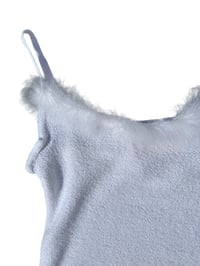 Image 2 of White Faux Fur Trim Knit Cami M