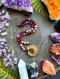 Image 1 of ✿ AMMONITE + RED JADE Choker ✿