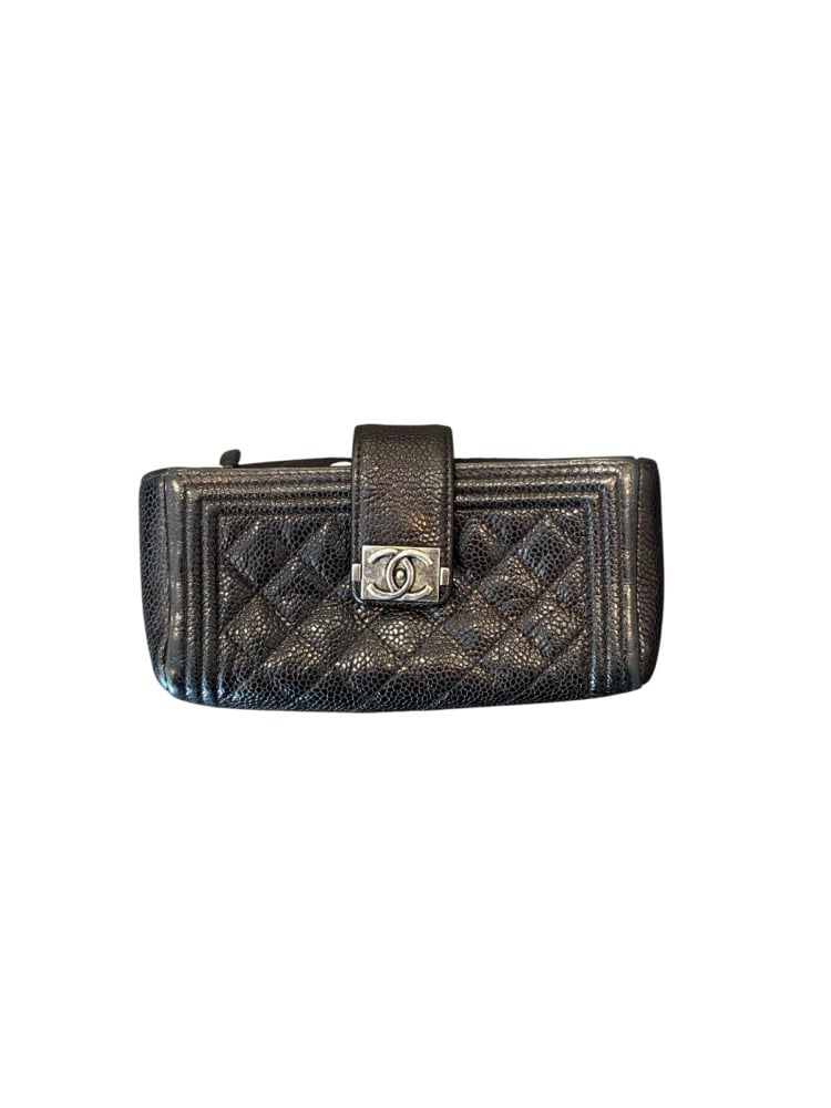 Image of Chanel Caviar Leather Zipper Pouch 935-96