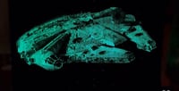 Image 4 of Fractured Millenium Falcon - Glow in the dark painting 
