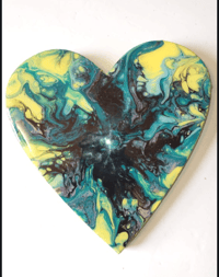 Image 6 of Fluid Art Wooden Heart Design