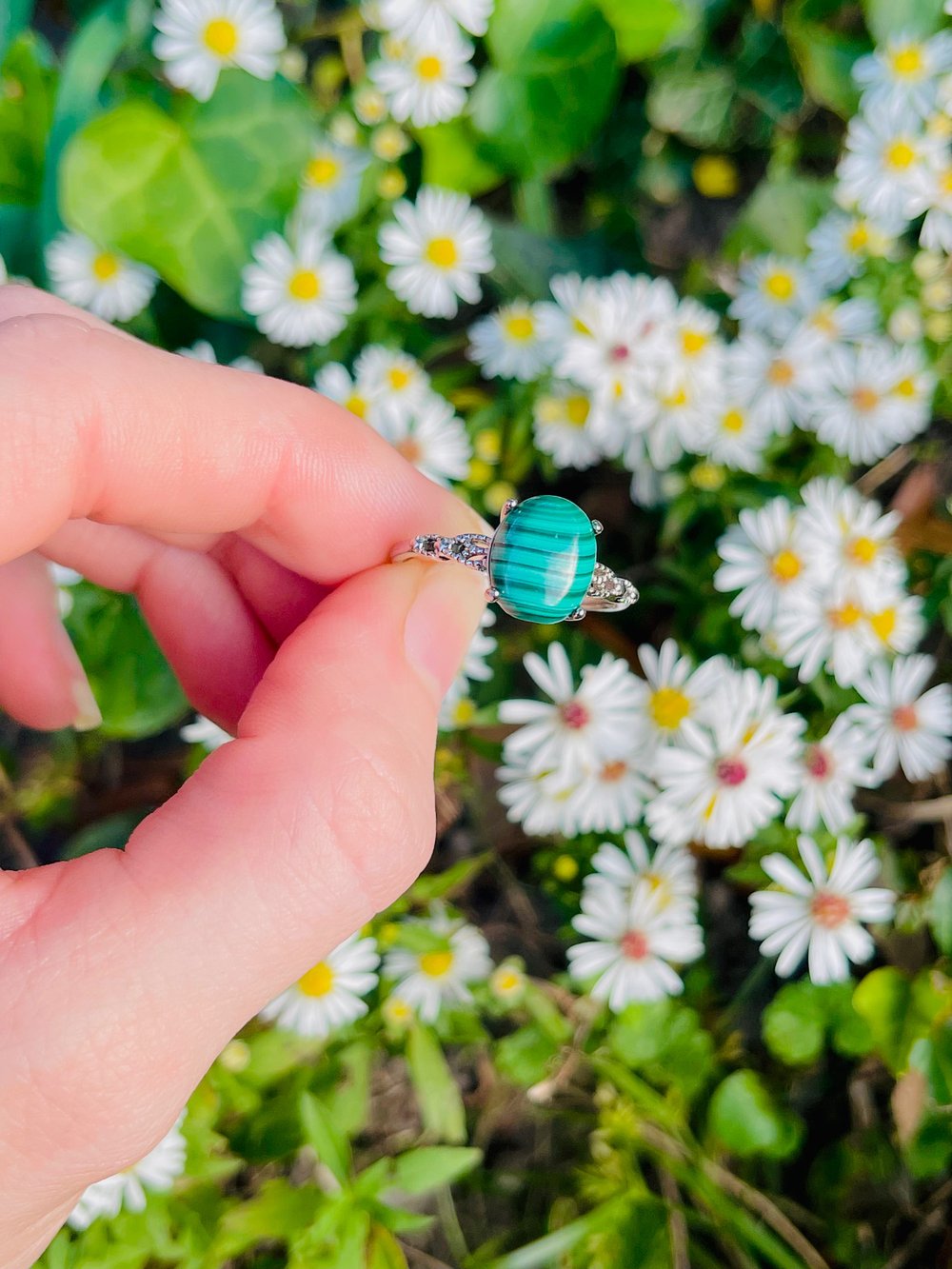 Image of Malachite Silver Ring