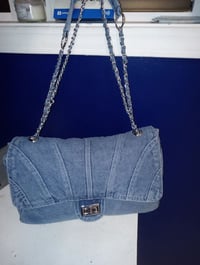 Image 1 of Denim Sack Flap Bag (tap for more colors)