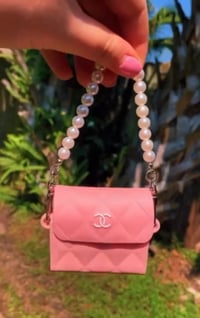 Image 3 of PINK CHANEL PURSE AIRPOD CASE