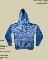 Image 1 of "SPRAY PAINTED GRAFFITI" ODARO COLLECTION ROYAL BLUE HOODIE