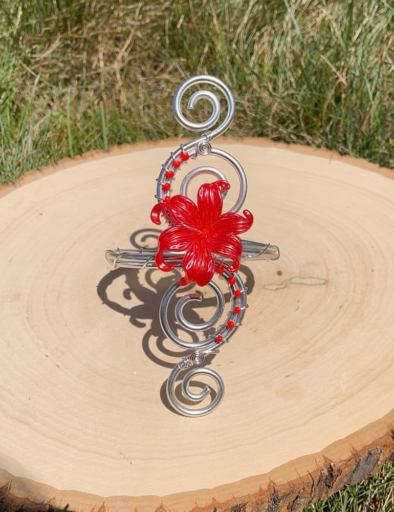 Image of Red Flower Arm Cuff