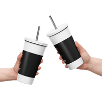 Image 5 of Insulated tumbler with a straw( it's devil fighting time)