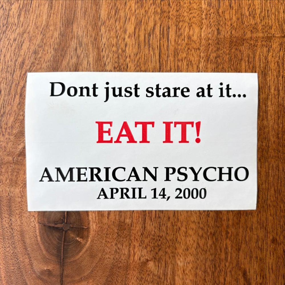 Image of American Psycho Promotional Sticker
