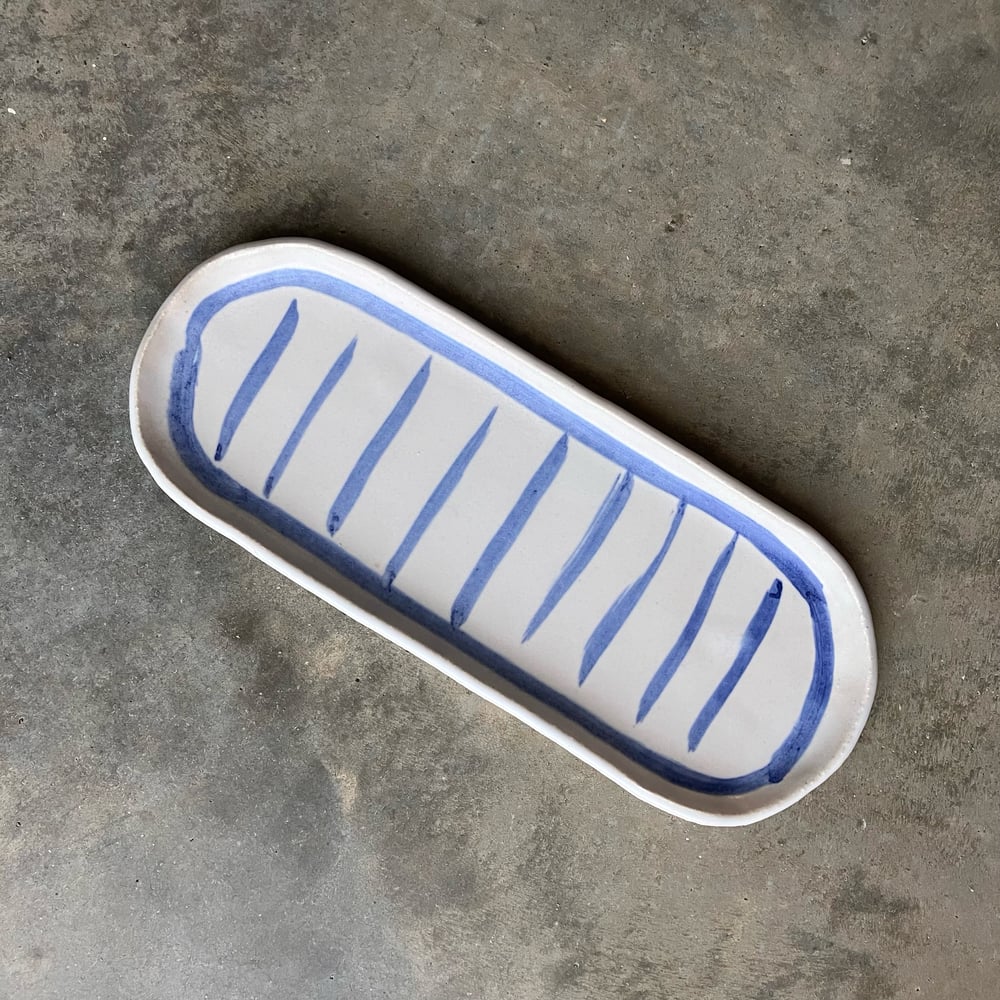 Image of Blue and White Tray