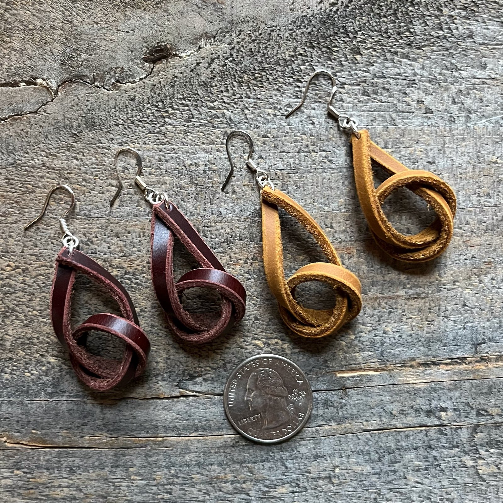 Diy leather knot on sale earrings