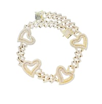 Image 1 of Iced Out Heart Chain
