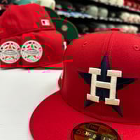 Image 2 of New Era 59Fifty Scarlet Navy OG Wool Pack