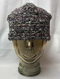 Image 3 of PINK AND GREY KNIT BEANIE