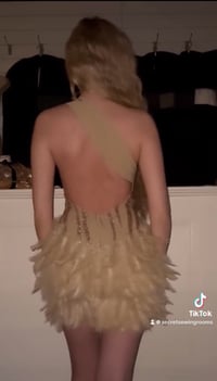 Image 2 of Add embellished & feather back to Roxy dress
