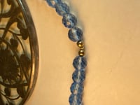 Image 2 of 1950s Faceted Crystal Bead Blue Necklace, Glass 