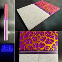 Image 1 of @Kaoticartworks Resin & White Glass Micarta GLOW Segmented Knife Scales