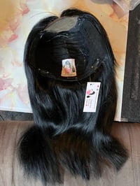 Hair Topper: Full Cover Highest Quality 10a Human Hair Hand Tied Lace Front Jet Black Color