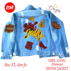 Image of Girl Gang Distressed Denim Jacket 