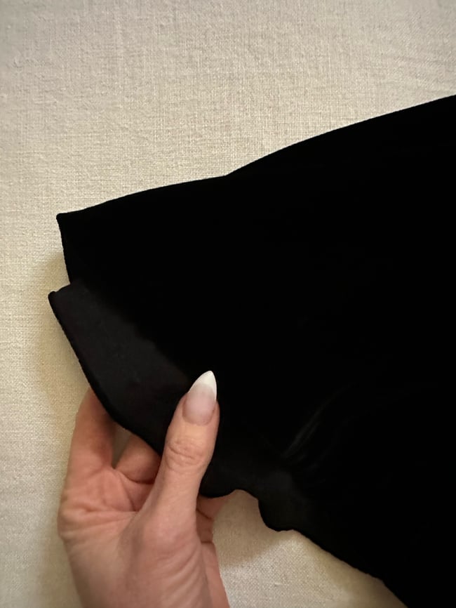 70s OMO Norma Kamali velvet flared matador trousers