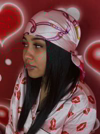 Image 4 of  Pink on Pink Silk Head Scarf 