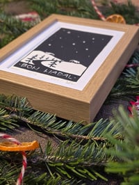 Image 3 of Bon Nadal • Linocut framed print