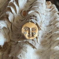 Image 1 of Made to order Diamond cheek Moon face pendant