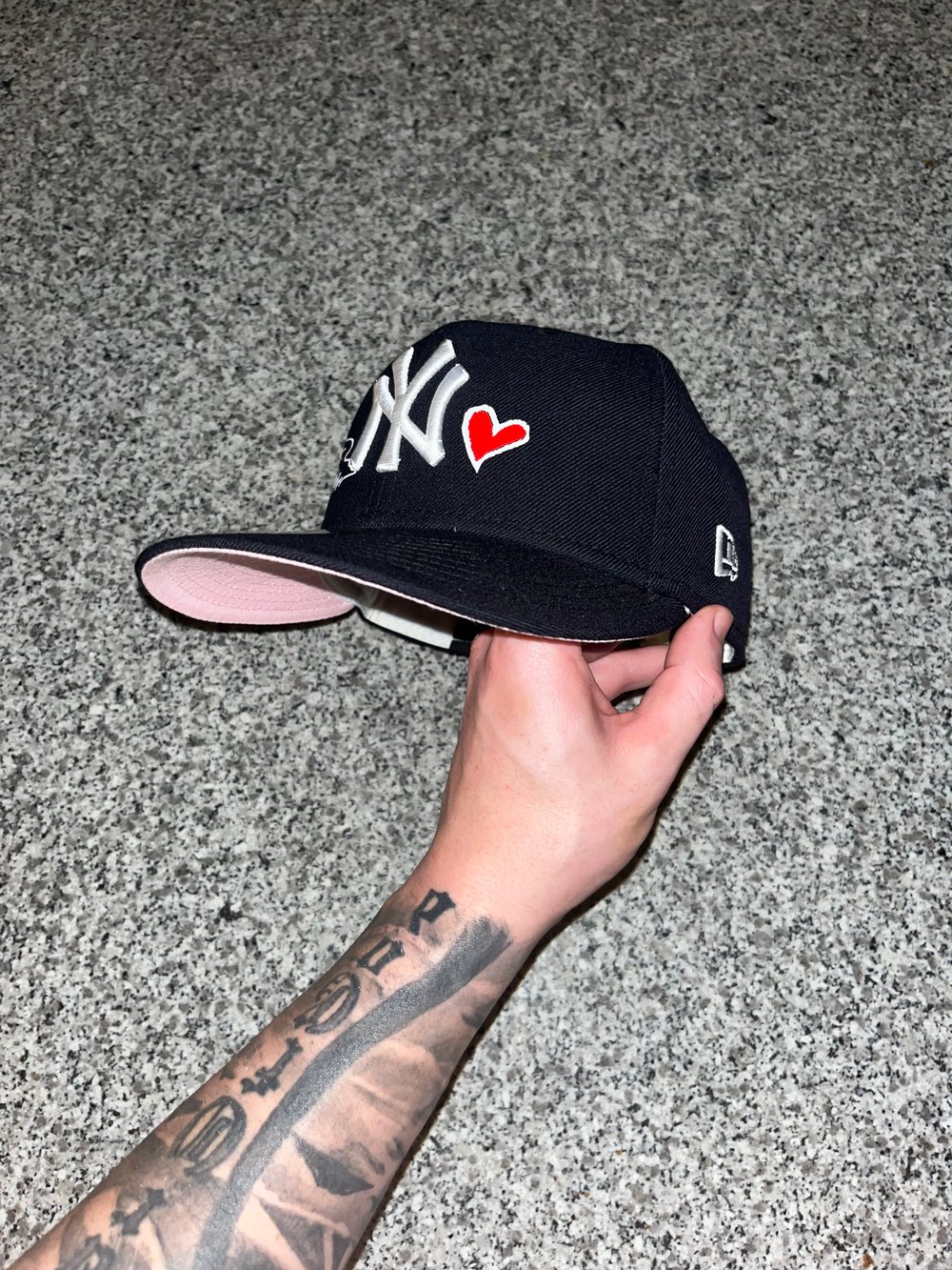 Image of YOURS TRULY PINK BRIM YANKEES CUSTOM FITTED 