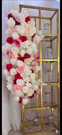 Image 1 of Luxury Gold Floral Shelf Stand Rental 🌸✨