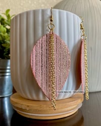 Image 1 of Pink w/ Gold Chains Earrings (Limited Availability)