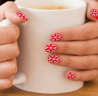 Image 1 of SNOW FLAKES on RED Minx Nail Art 