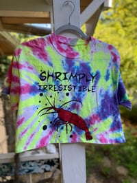 Image 1 of MEDIUM Shrimply Irresistible Tie Dye Crop Top Shirt I18