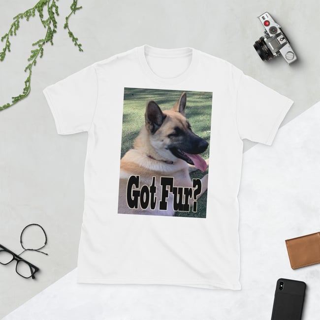 German Shepherd-Got Fur-Short-Sleeve Unisex T-Shirt