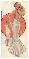 70s Fredericks champagne mermaid hem slip dress