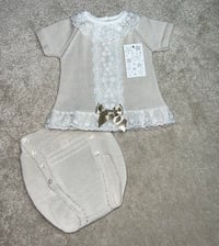 Beige Girls Romper Set