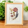 Genuine Chrysanthemum, Rose, Veronica And Hydrangea Wildflower Art In 8" X 10" Frame (Item# 2021148)