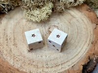 Image 3 of Beige and Bronze D6 Pair | Star Pips Handmade Jesmonite Dice
