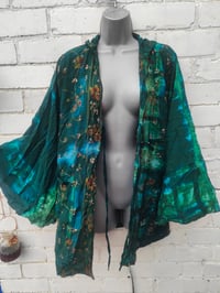 Image 1 of Jewel hoodie peacock green tie dye 