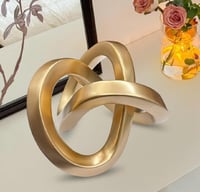 Image 1 of Gold Geometric Sculpture Gold Knot Home Accent Decor