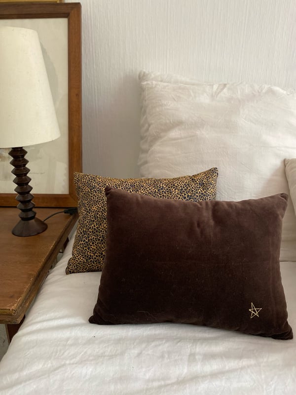 Image of Coussin petit modèle velours marron