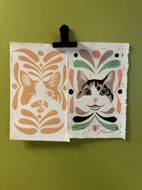 linocut pet portrait 
