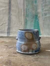 Image 1 of Small soda fired vase - light blue 