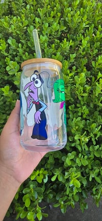 Image 4 of 16-ounce glass includes straw and straw washing brush 