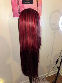 Image 1 of 28 inch straight T1B/613 red wig 