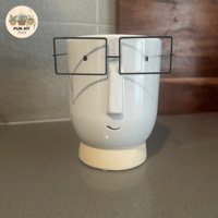 Boy with Glasses Planter Pot