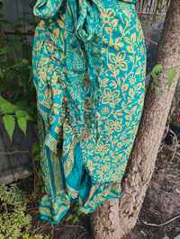 Image 3 of Pasha Co ord set top and frill wrap skirt - green