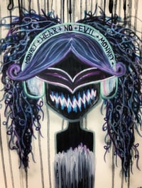 Image 4 of Monkey Hear No Evil Signed Art Print 8.5x11" or Original Painting 36x48"