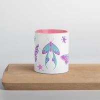 Image 1 of Illustration Butterfly and Moths Mug cold palette with Color Inside