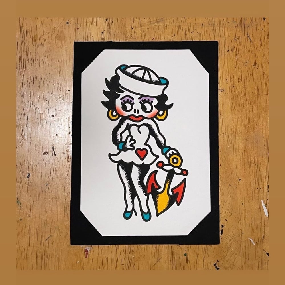 Image of Betty Boop Sailor Anchor Painting
