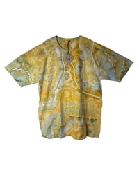 Image 2 of XXL Adult Combed Cotton Tee in Golden Earthy Geode Ice Dye